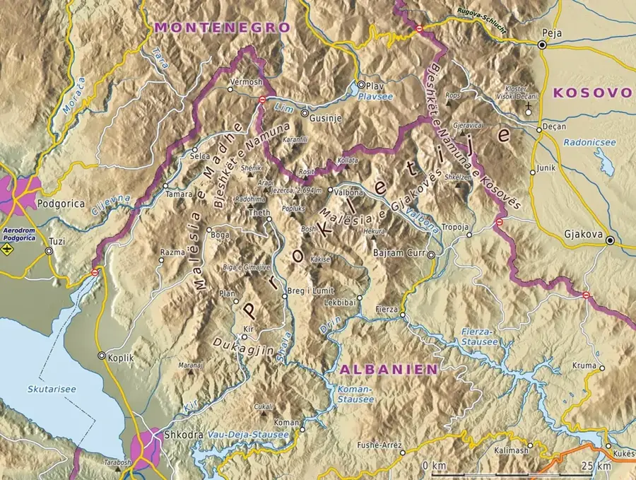 Masivul Cukali — Cetatea Rozafa (Albania)