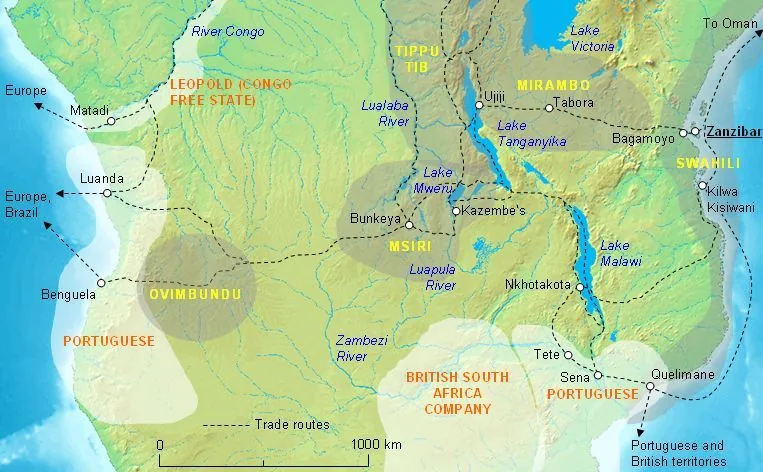 Bunkeya (Capitala Imperiului Yeke) — Mina Mutanda (Congo - Kinshasa)