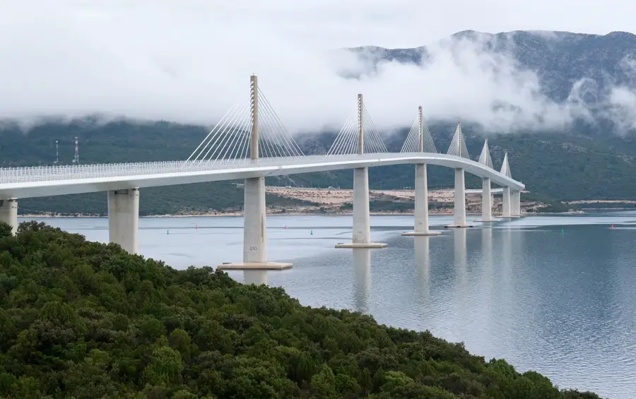 Pelješac Bridge — Hutovo Blato Nature Park (Bosnia and Herzegovina)