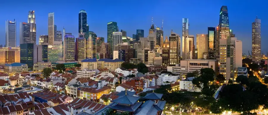 Marina Bay Finanzzentrum — Marina Barrage (Singapur)