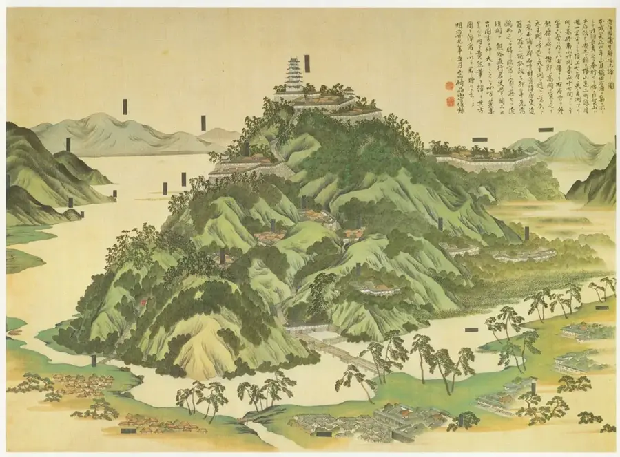 Takeda Burgruine (Schloss im Himmel) — Hafen von Kōbe (Japan)